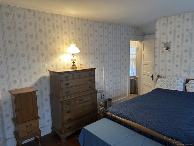 bedroom with radiator