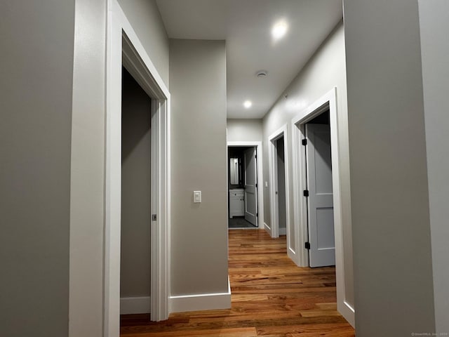 hall featuring hardwood / wood-style flooring