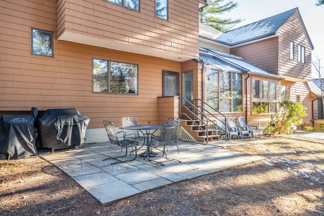 view of patio with area for grilling