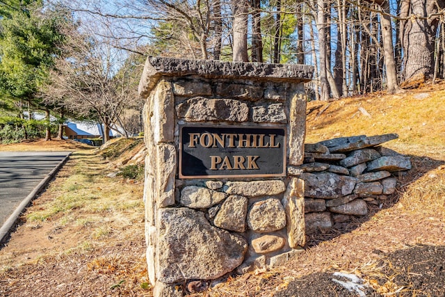 view of community sign