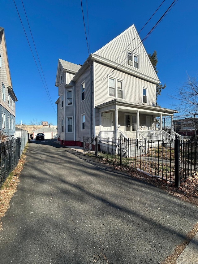 exterior space with covered porch