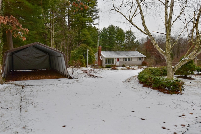 view of snowy yard