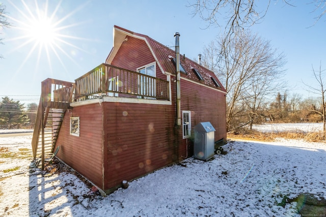 view of snowy exterior