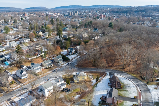 aerial view featuring a mountain view