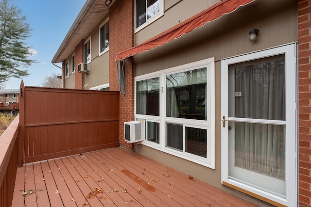 wooden deck with cooling unit