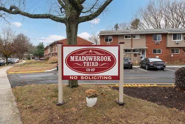 view of community sign