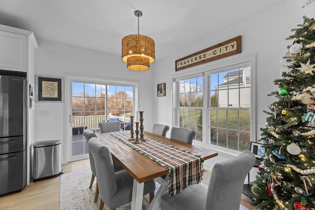 dining room featuring light hardwood / wood-style flooring