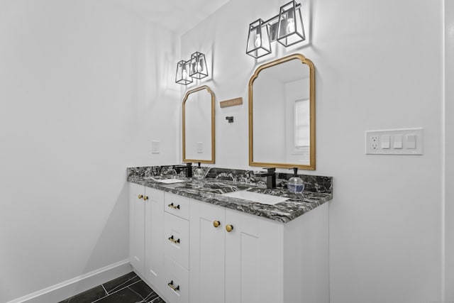 bathroom featuring vanity and tile patterned flooring