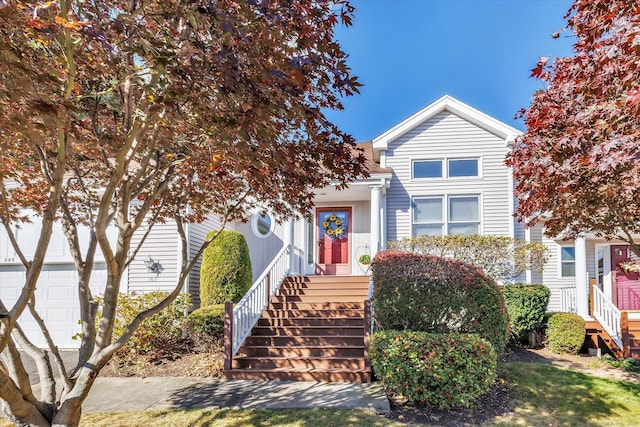 view of front of home with a garage