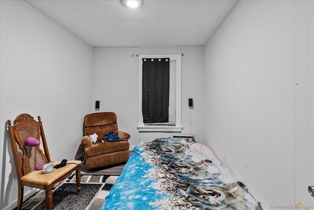 bedroom featuring a textured ceiling