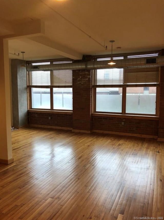 empty room with wood-type flooring and plenty of natural light
