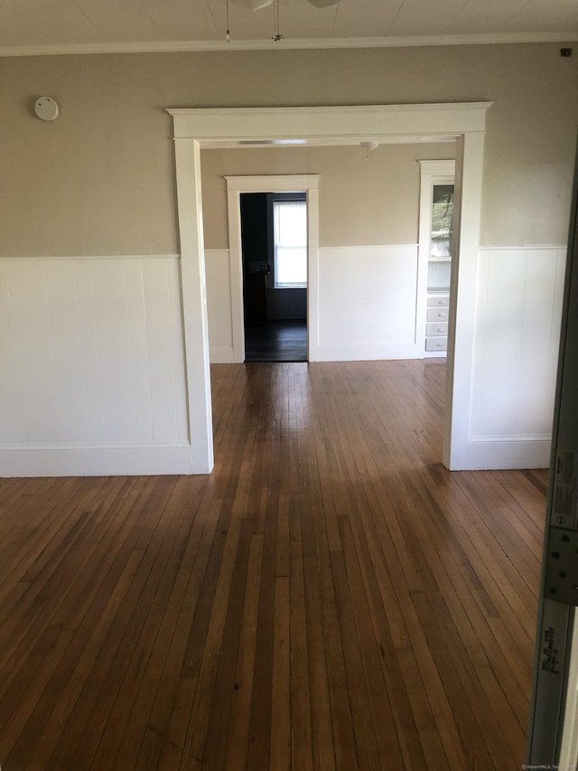 hall featuring dark hardwood / wood-style flooring