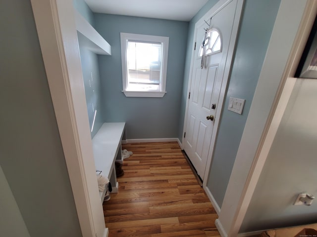 doorway to outside with dark hardwood / wood-style flooring