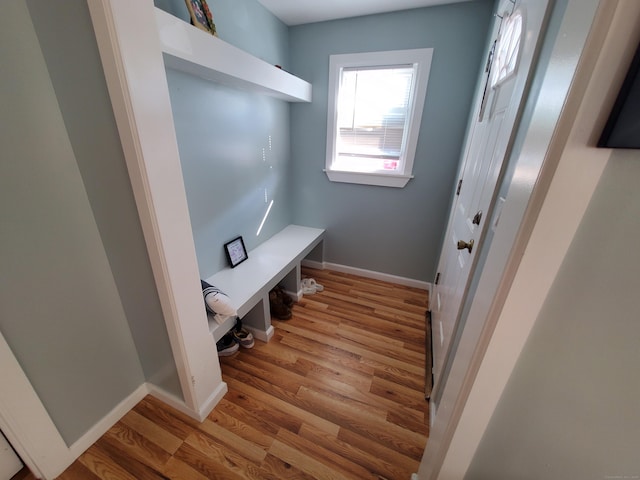 mudroom with light wood-type flooring