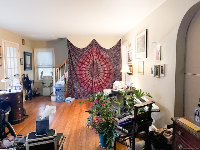 24 Brewster St, Stratford, CT 06614 - home office with arched walkways and wood finished floors