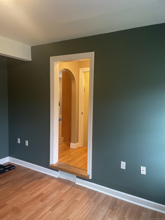 empty room featuring light hardwood / wood-style floors