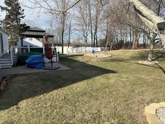 view of yard with a gazebo