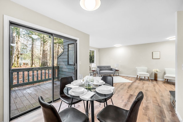 dining room featuring light hardwood / wood-style flooring