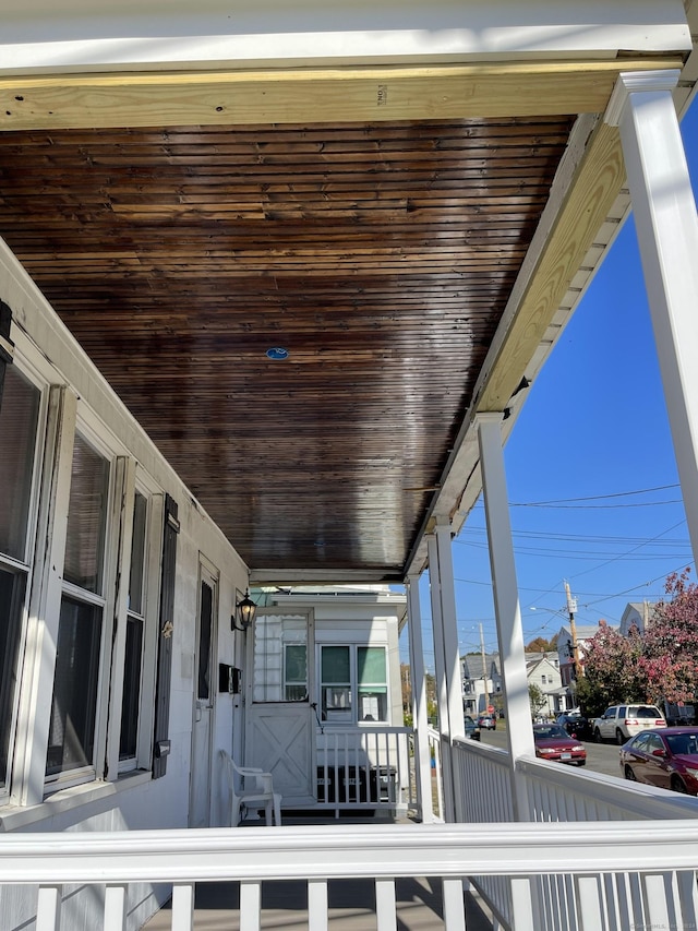 wooden deck with covered porch