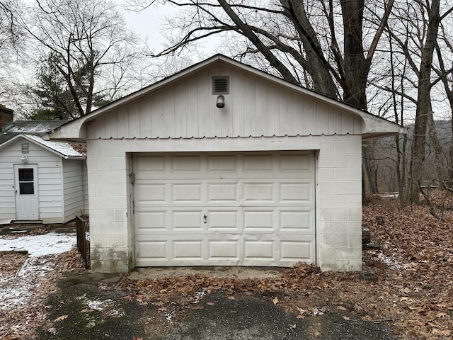 view of garage