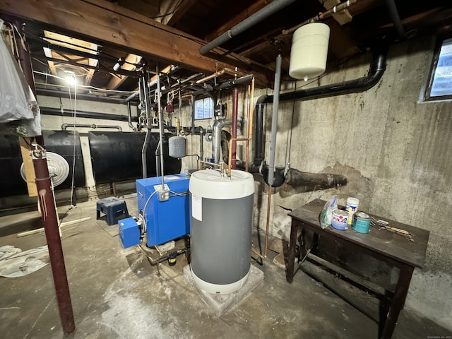 utility room with gas water heater