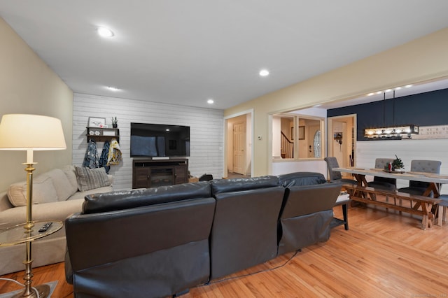 living room with wood-type flooring