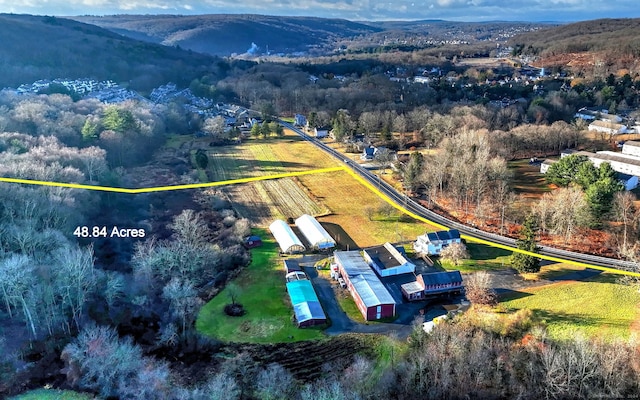 aerial view featuring a mountain view