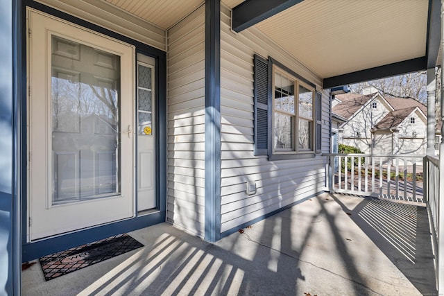 property entrance with a porch