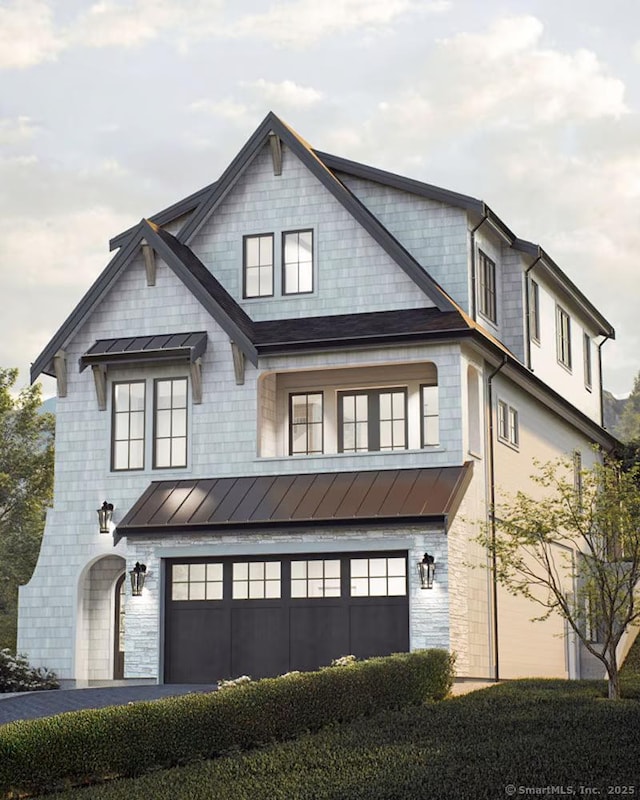 modern farmhouse style home with a garage