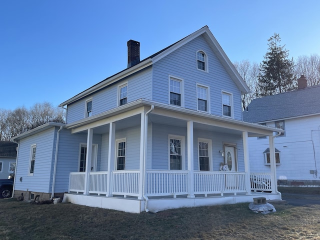 view of front of home with covered porch