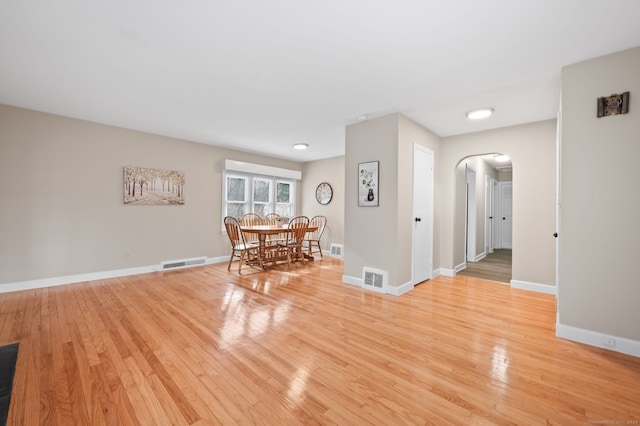 interior space with light hardwood / wood-style flooring