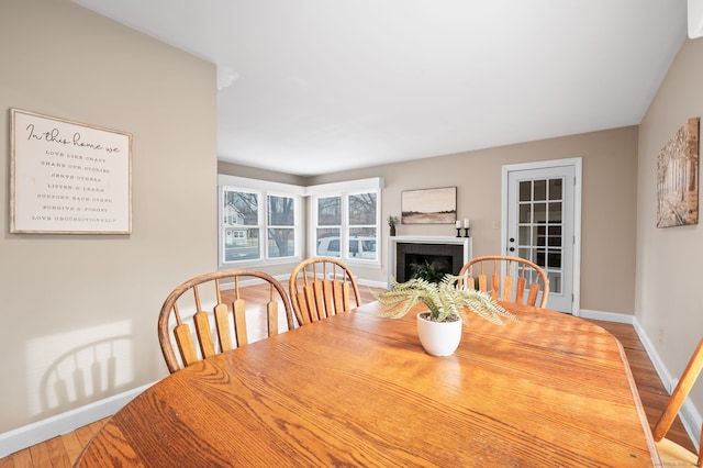 dining room featuring wood-type flooring