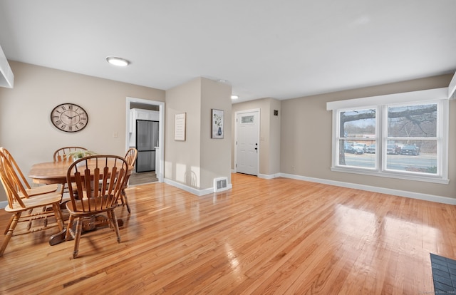 dining area featuring light hardwood / wood-style floors