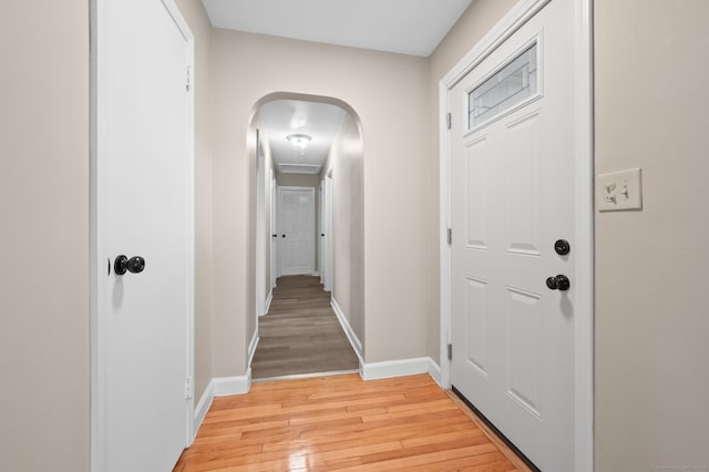 hall featuring wood-type flooring