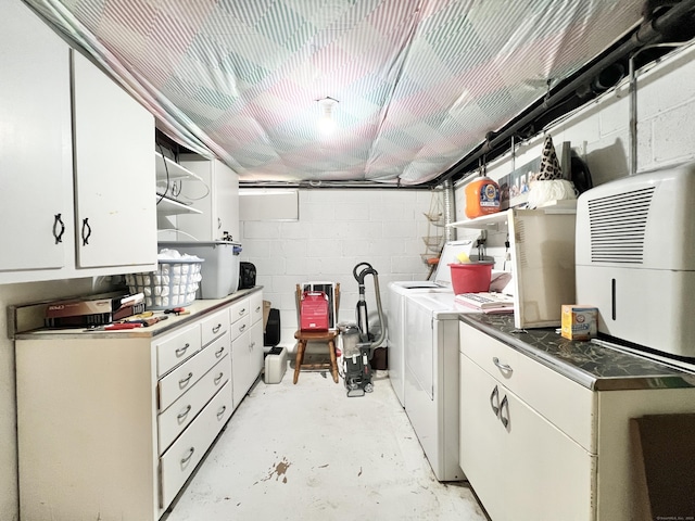 laundry area with cabinets