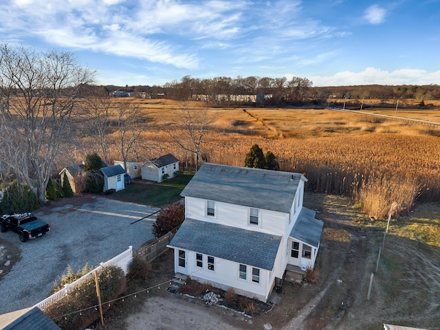 drone / aerial view with a rural view