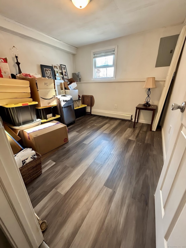 storage room featuring baseboard heating