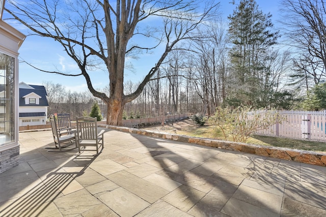 view of patio / terrace with fence