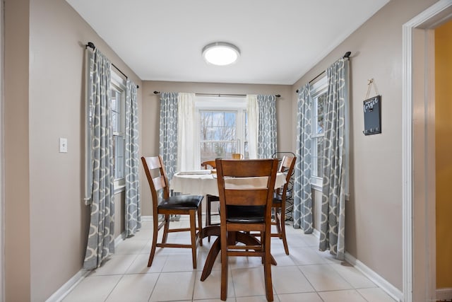 view of tiled dining space