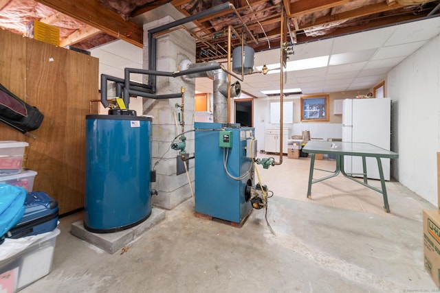 utility room featuring gas water heater