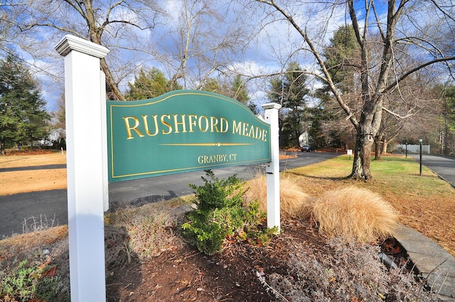 view of community sign