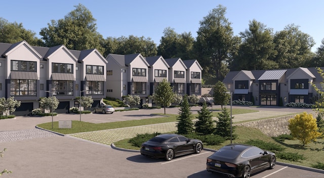 surrounding community with a residential view and uncovered parking