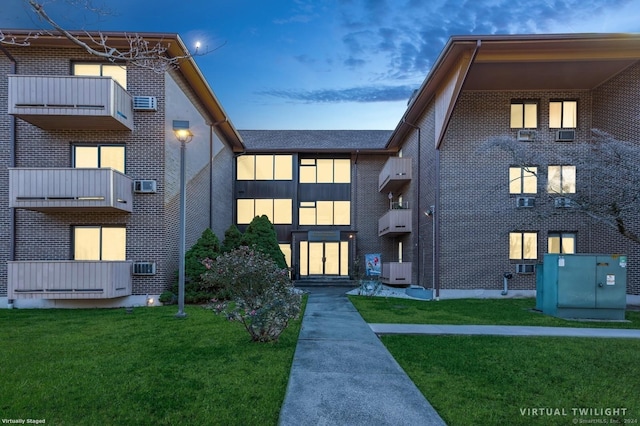 outdoor building at dusk with central AC