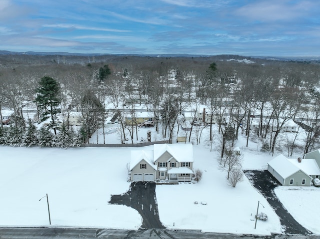 view of snowy aerial view