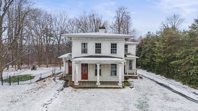 view of front of property featuring a porch