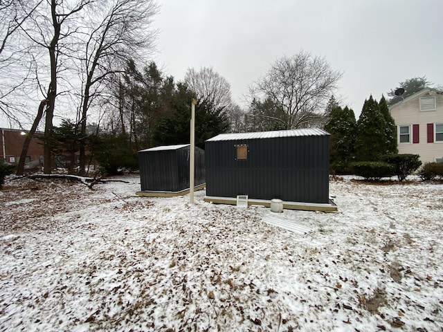 view of snow covered structure