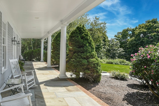 view of patio with a porch