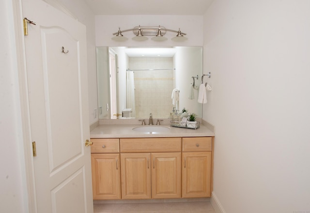 266 Great Plain Rd, Danbury, CT 06811 - full bath with vanity, a tile shower, and tile patterned flooring
