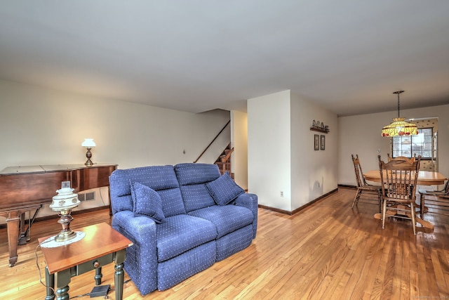 living room featuring light hardwood / wood-style floors