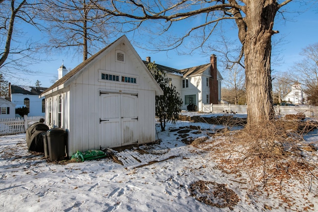 view of snow covered structure